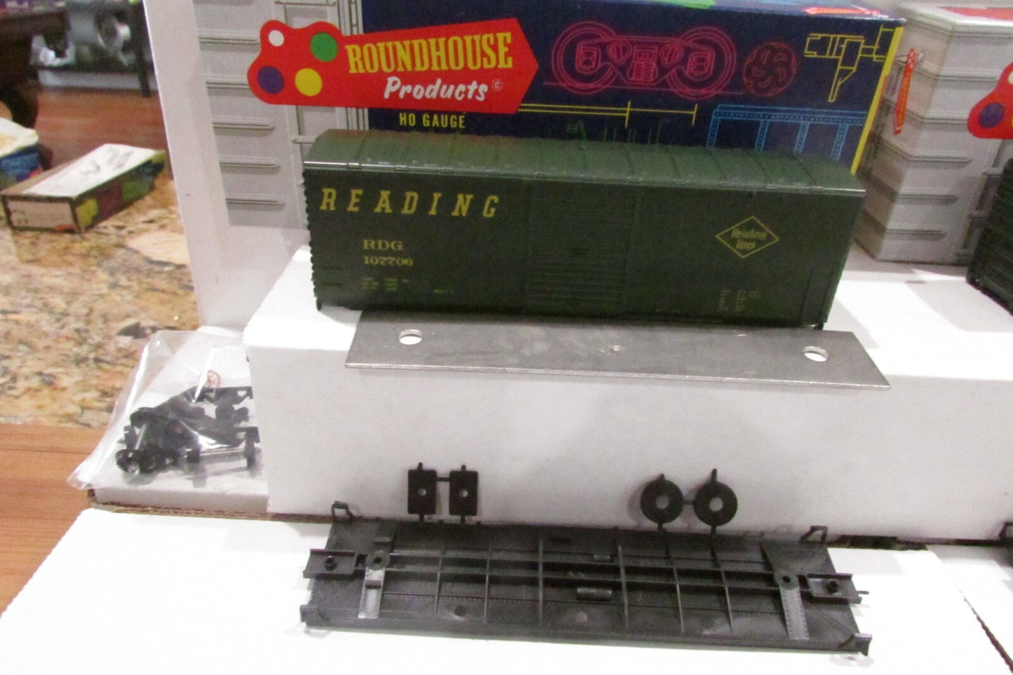 Ho Scale Roundhouse (4) Reading 40' Modern Box Car Kits Lot#3390
