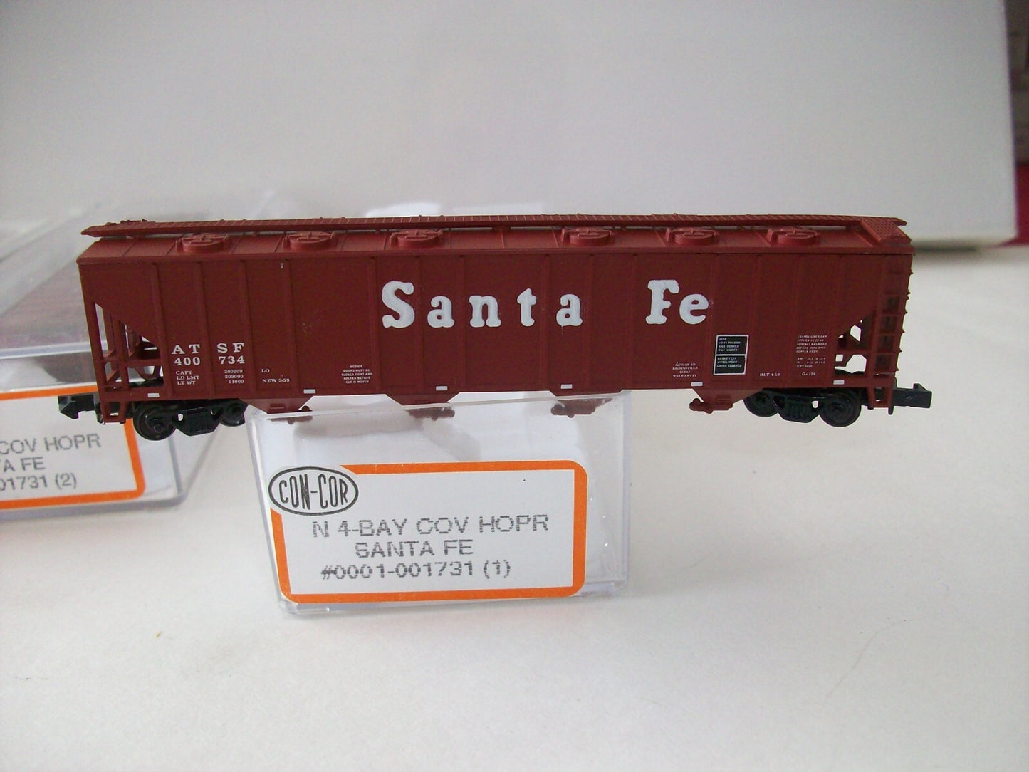 N Scale  Con-Cor (3)Santa Fe Assorted Covered Hopper N01