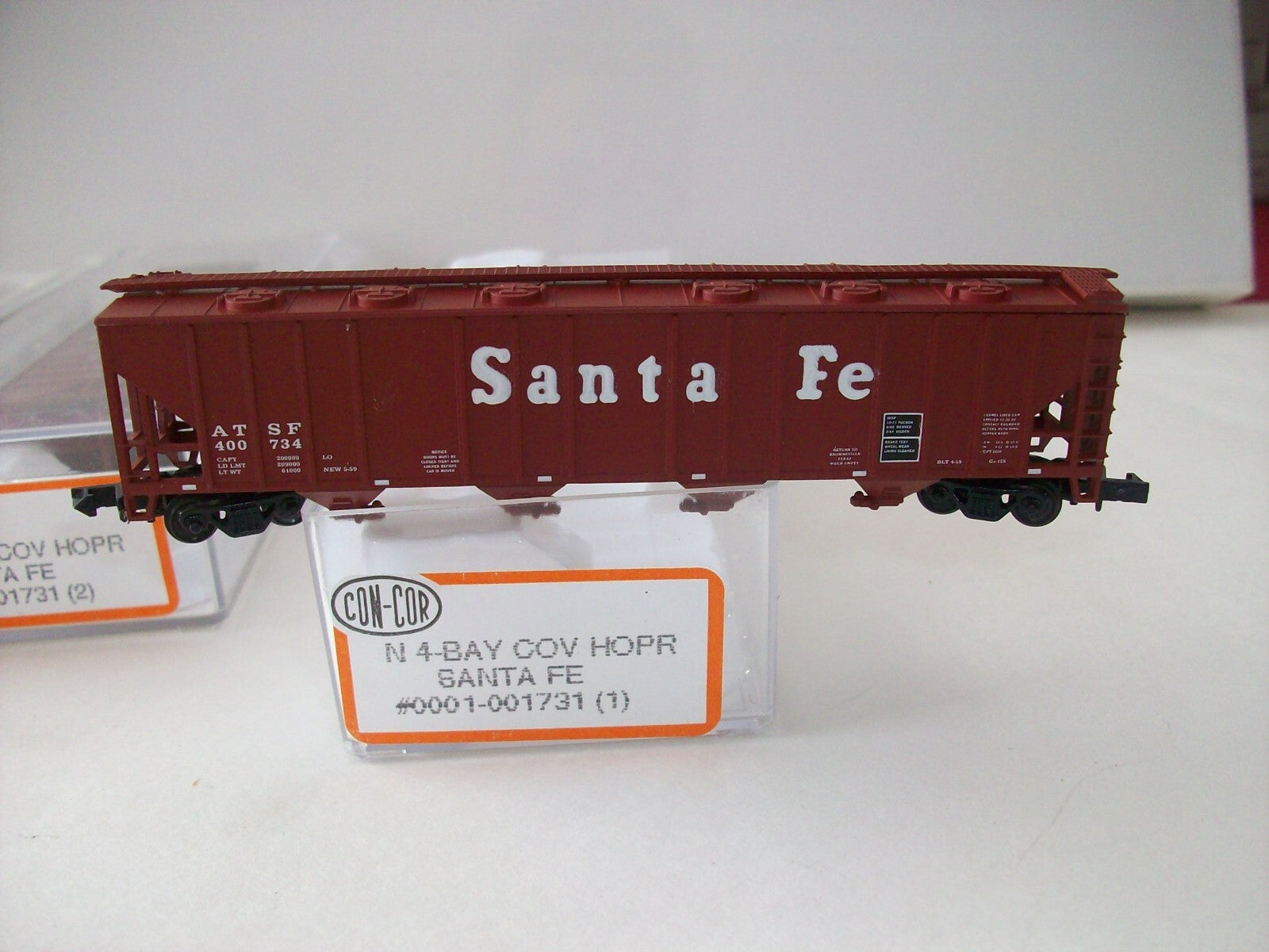 N Scale  Con-Cor (3)Santa Fe Assorted Covered Hopper N01