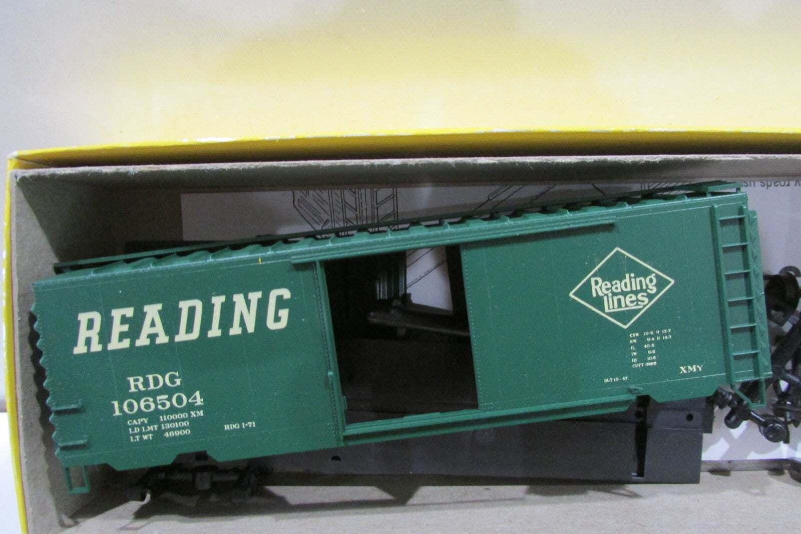 HO Scale Accurail 3404 (3) 40' PS-1 Steel BoxCar READING (Green)NIB Kit Lot#2924