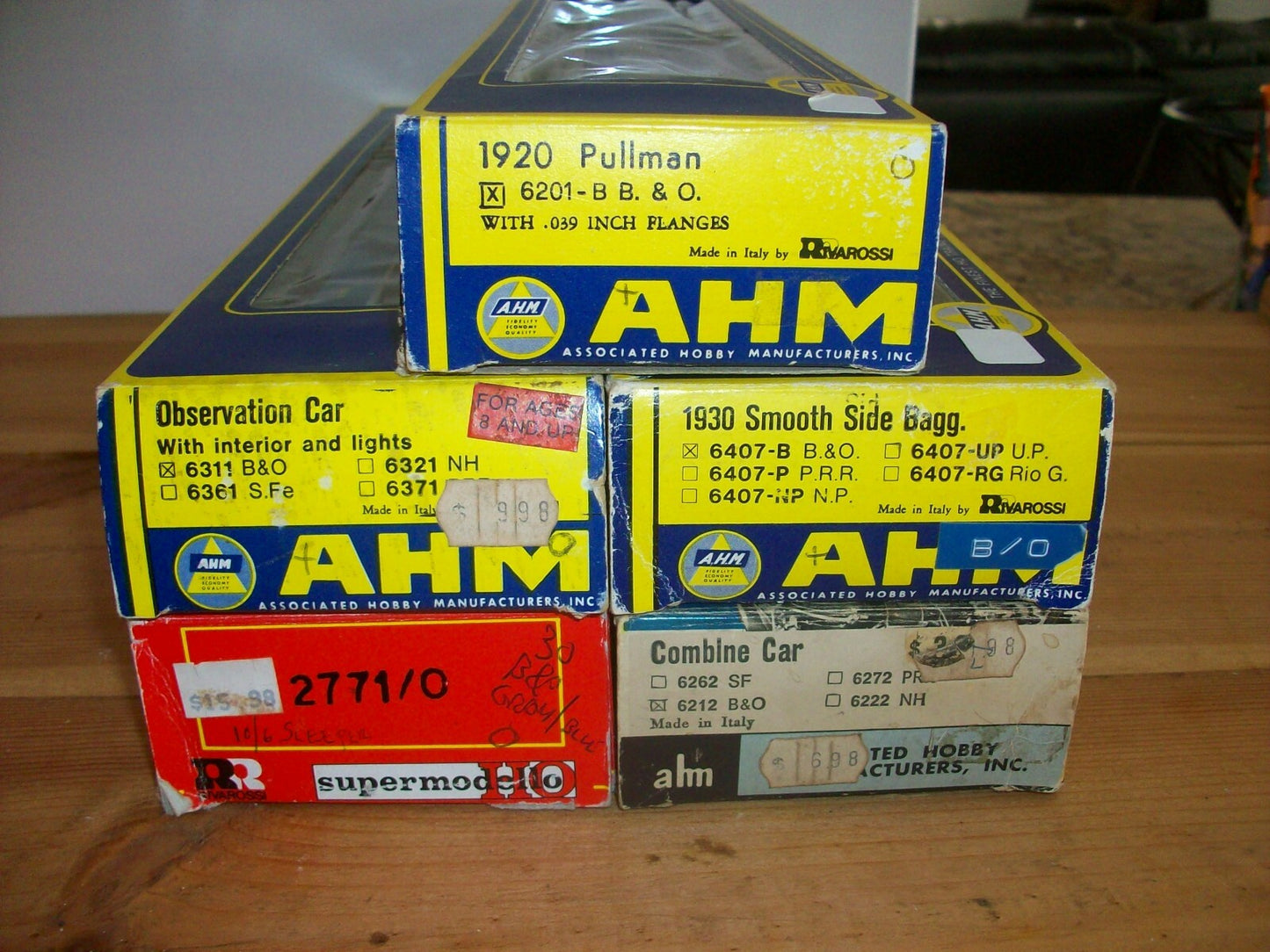 HO Scale (5)Rivarrosi,AHM Passenger Cars Bartimore & Ohio Lot#0398