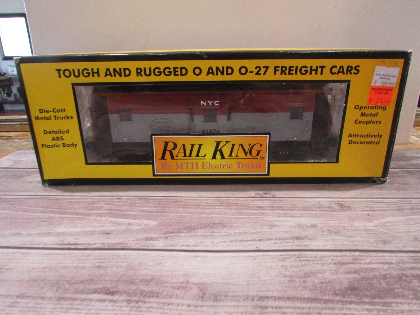 O SCALE Rail King By MTH 307712 NYC Pacemaker Bay Window Caboose Lot#3139