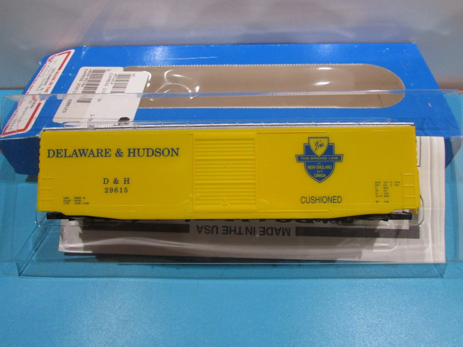 HO Scale E&C 0214 50' PS1 Single Door Boxcar Delaware & Hudson Lot#1346