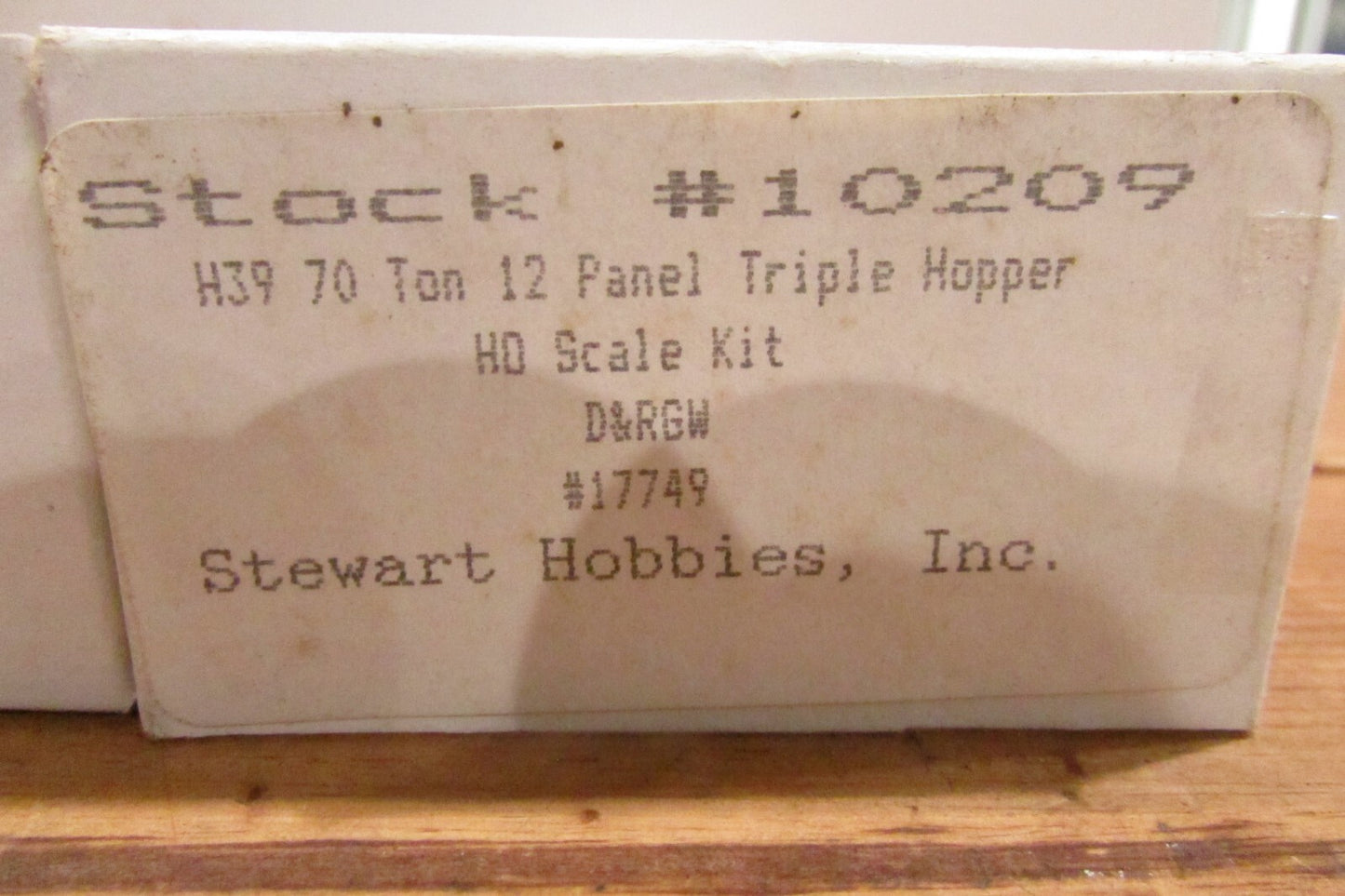 Ho Scale Steward Hobbies 70Ton 12Panel Triple Hopper D&RGW #17749 Lot#3942