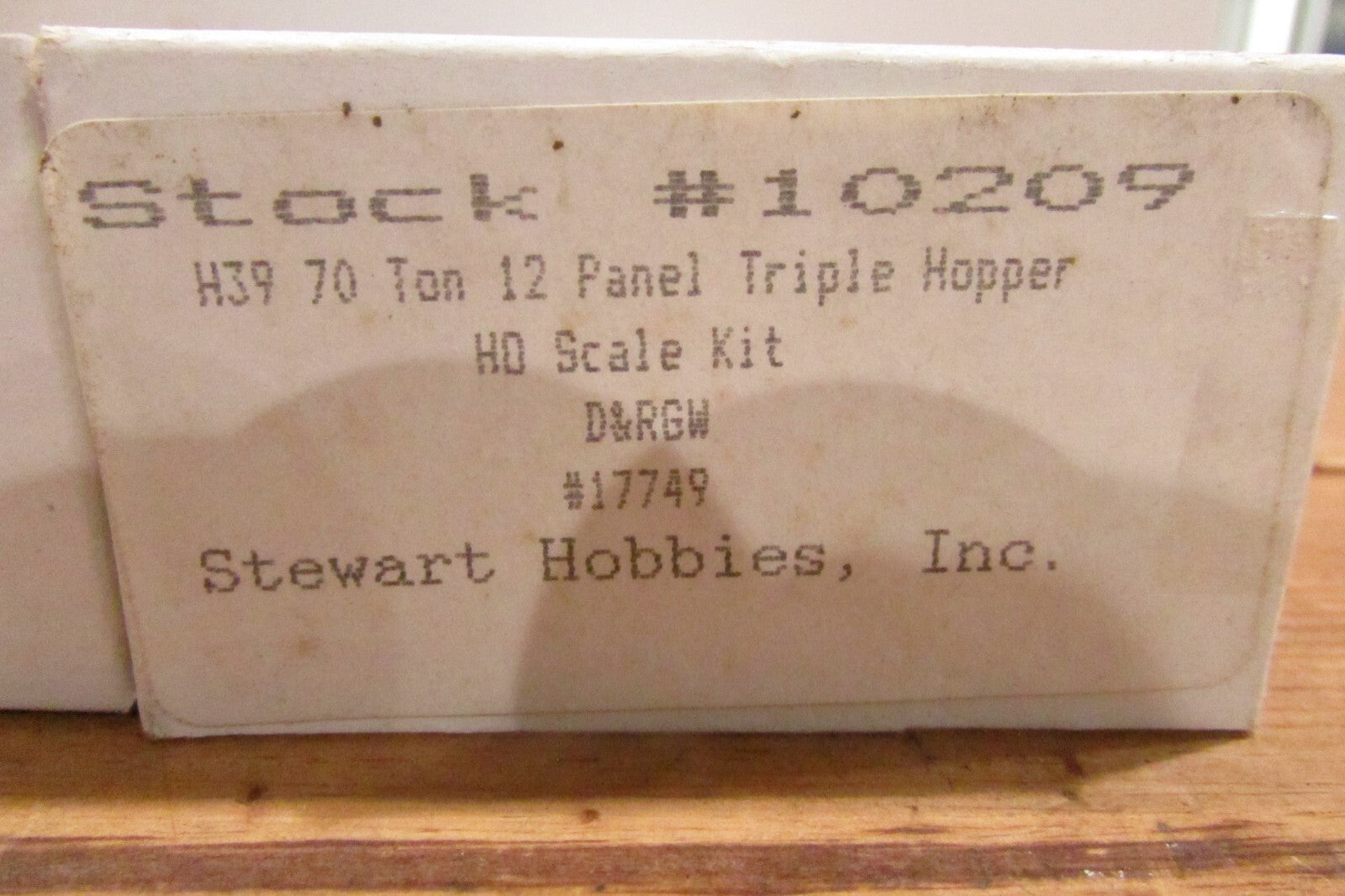Ho Scale Steward Hobbies 70Ton 12Panel Triple Hopper D&RGW #17749 Lot#3942