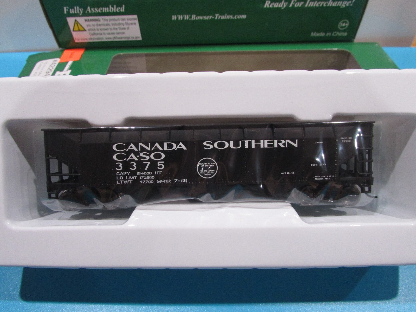 Ho Scale Bowser (3) 70 Ton Offset Hopper "Caso" Canada Southern Lot#1791