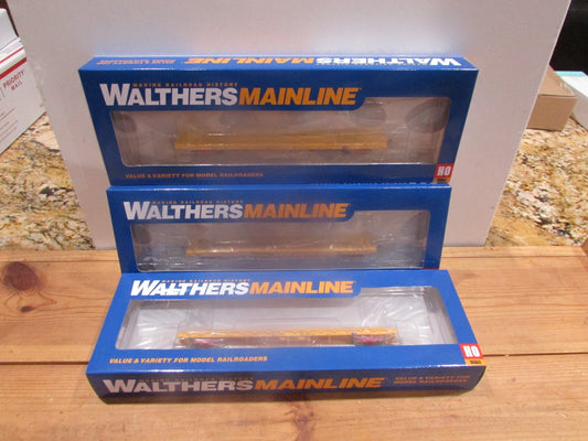 HO Scale Walthers (3) Pullman-Standard 60'  Flatcar Illinois Terminal Lot#3081