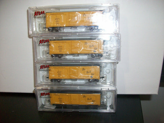 N Scale Atlas N11 USRA Steel Rebuilt Box Car Muncie & Western(4 Cars)