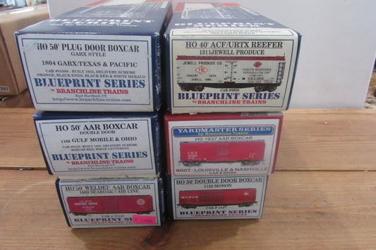 HO Scale (6) Branchline Trains Assorted Freight Cars Kit Lot#2953