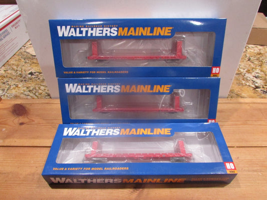 HO Scale Walthers (3) Pullman-Standard 60' Bulkhead Flatcar Canadian Pacific