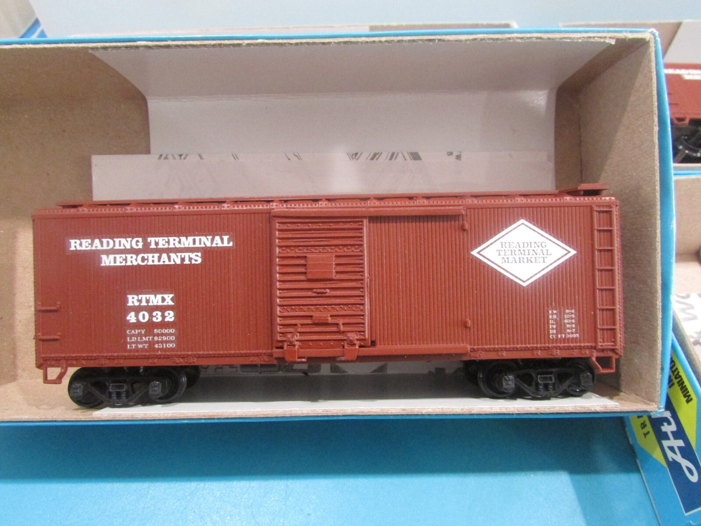 HO Scale Athearn (4)  5230 40ft Wood Box Reading Terminal Car Kits Lot#2107