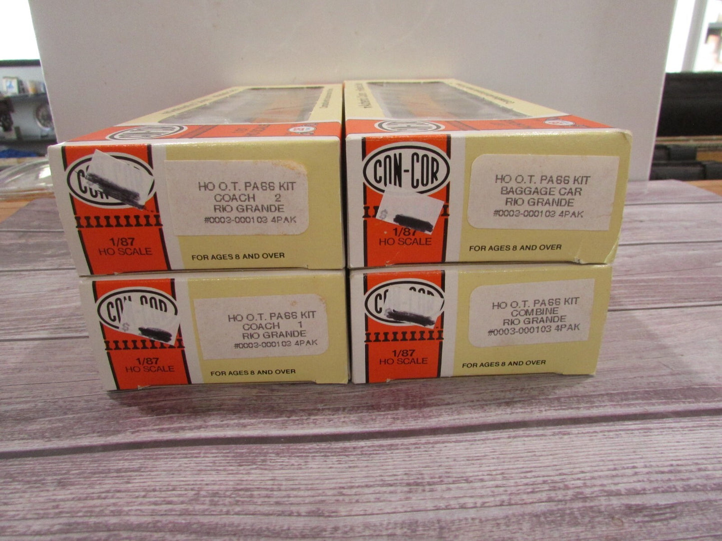 HO Scale Con-Cor (4) Old Timer Rio Grande Passenger Cars Kits Lot#3148
