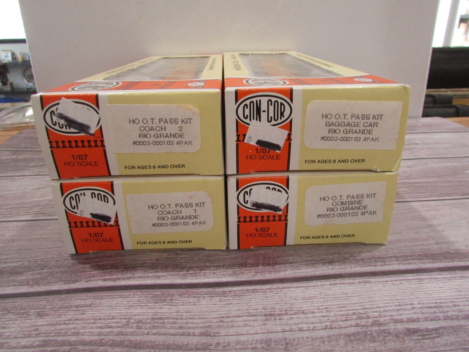 HO Scale Con-Cor (4) Old Timer Rio Grande Passenger Cars Kits Lot#3148