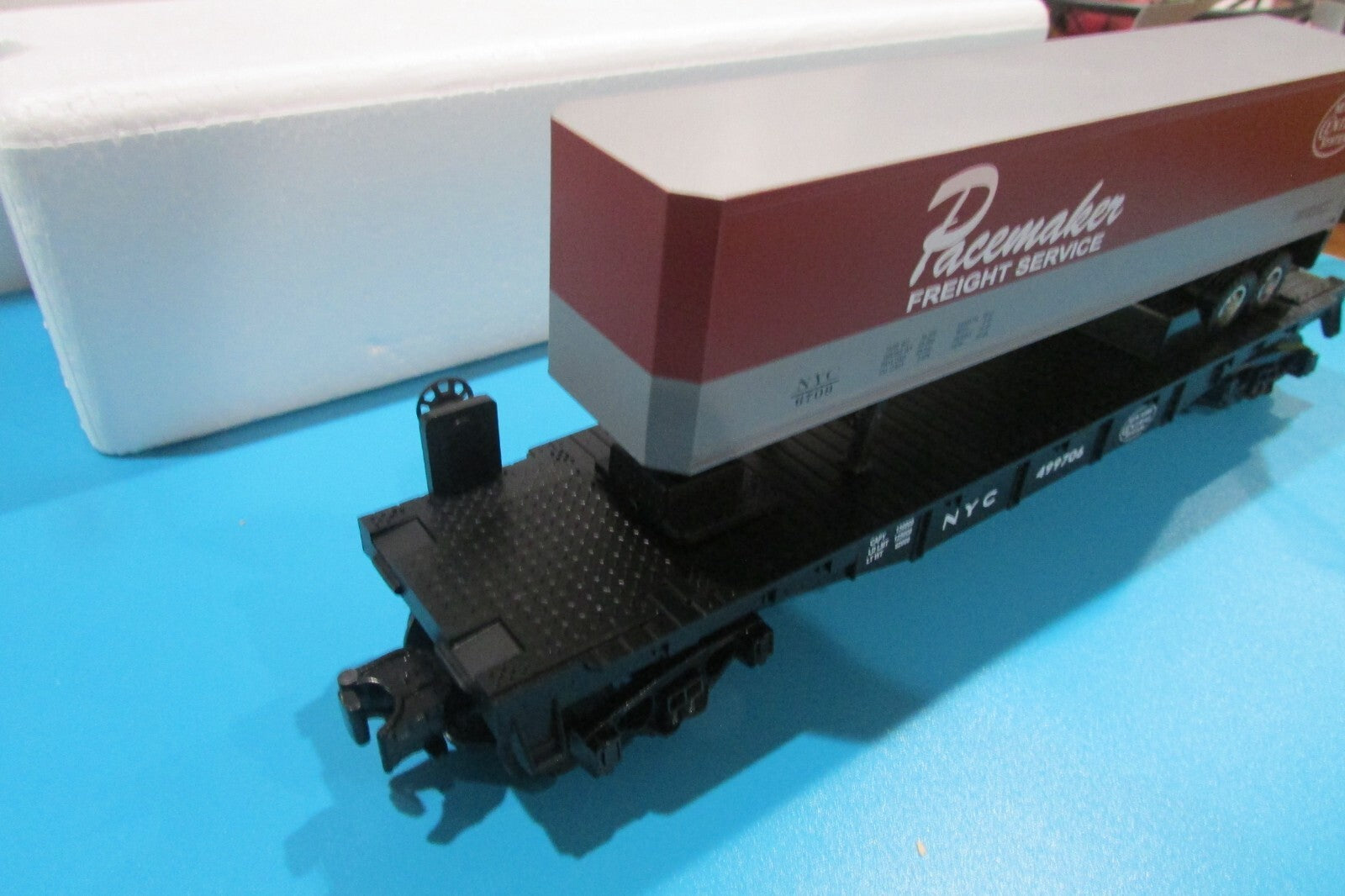 O SCALE MTH 30-7608 NYC Pacemaker Semi-Scale Flat Car w/Trailer  Lot#0676