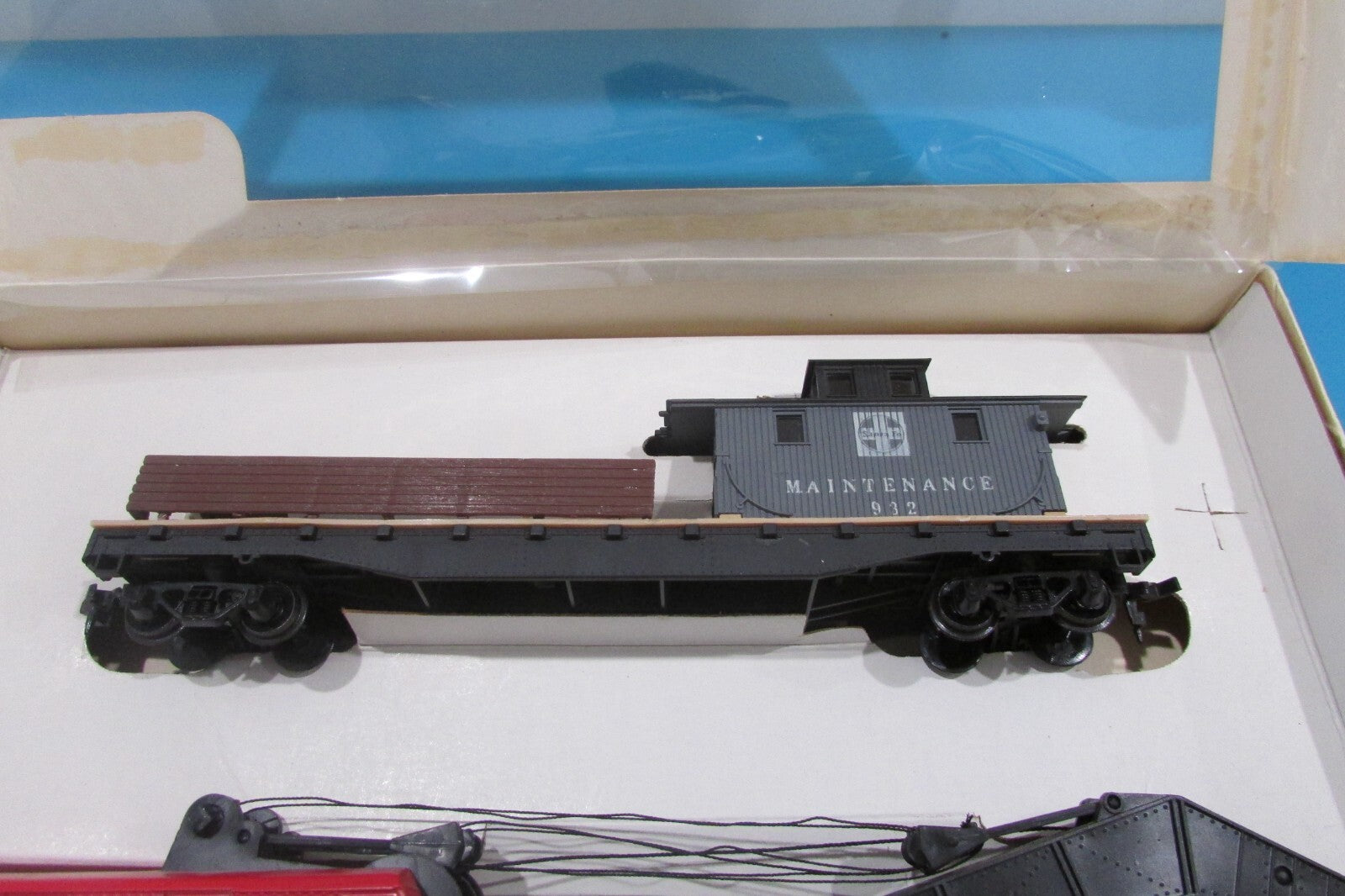 Ho Scale Tyco 932:800 Operating Crane Car Boom Tender #932  Santa Fe Lot#0709
