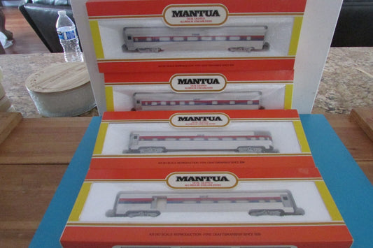 HO Scale Mantua Assorted Amtrak Aluminum Streamliners Passenger Cars Lot#2634