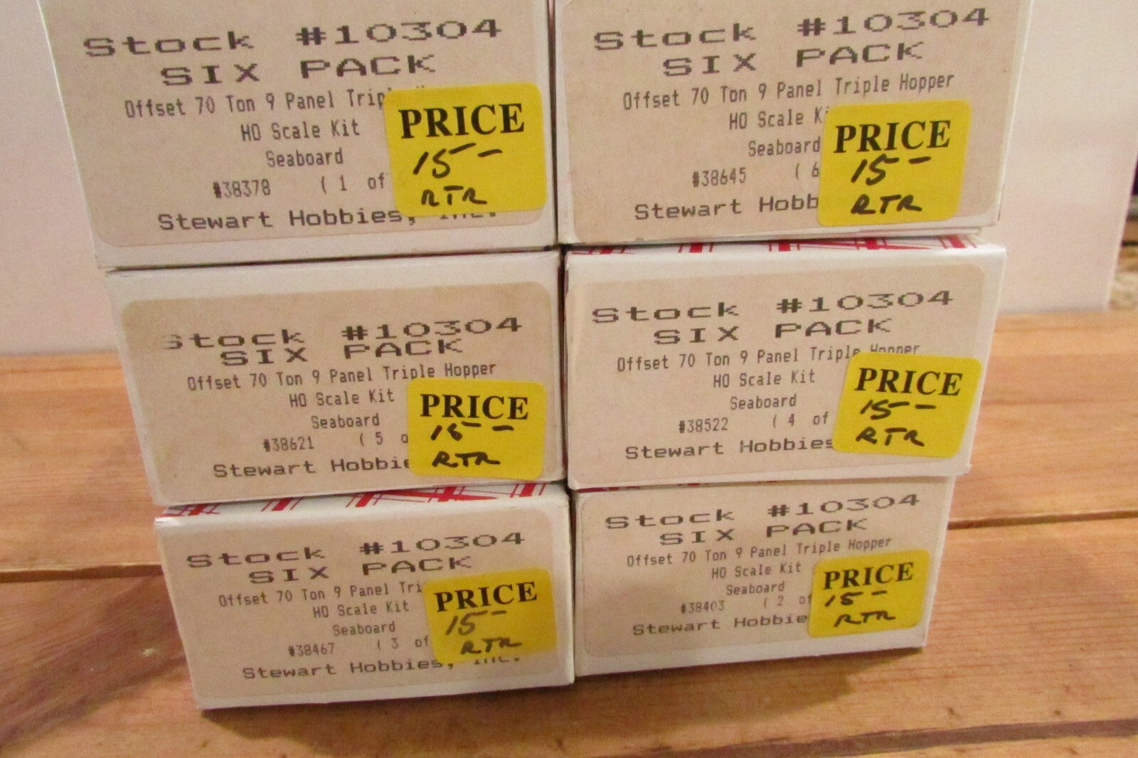 Ho Scale Steward Hobbies (6)Off Set 70Ton 9Panel Triple Hopper Seaboard Lot#3359