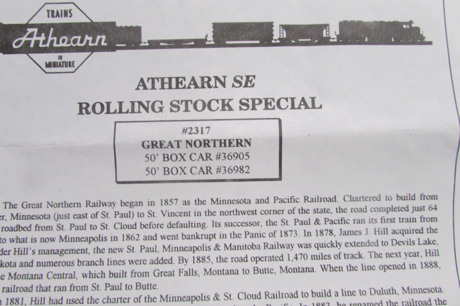 HO Scale Athearn 2317 50ft PD Box Cars Set Great Northern Lot#0668