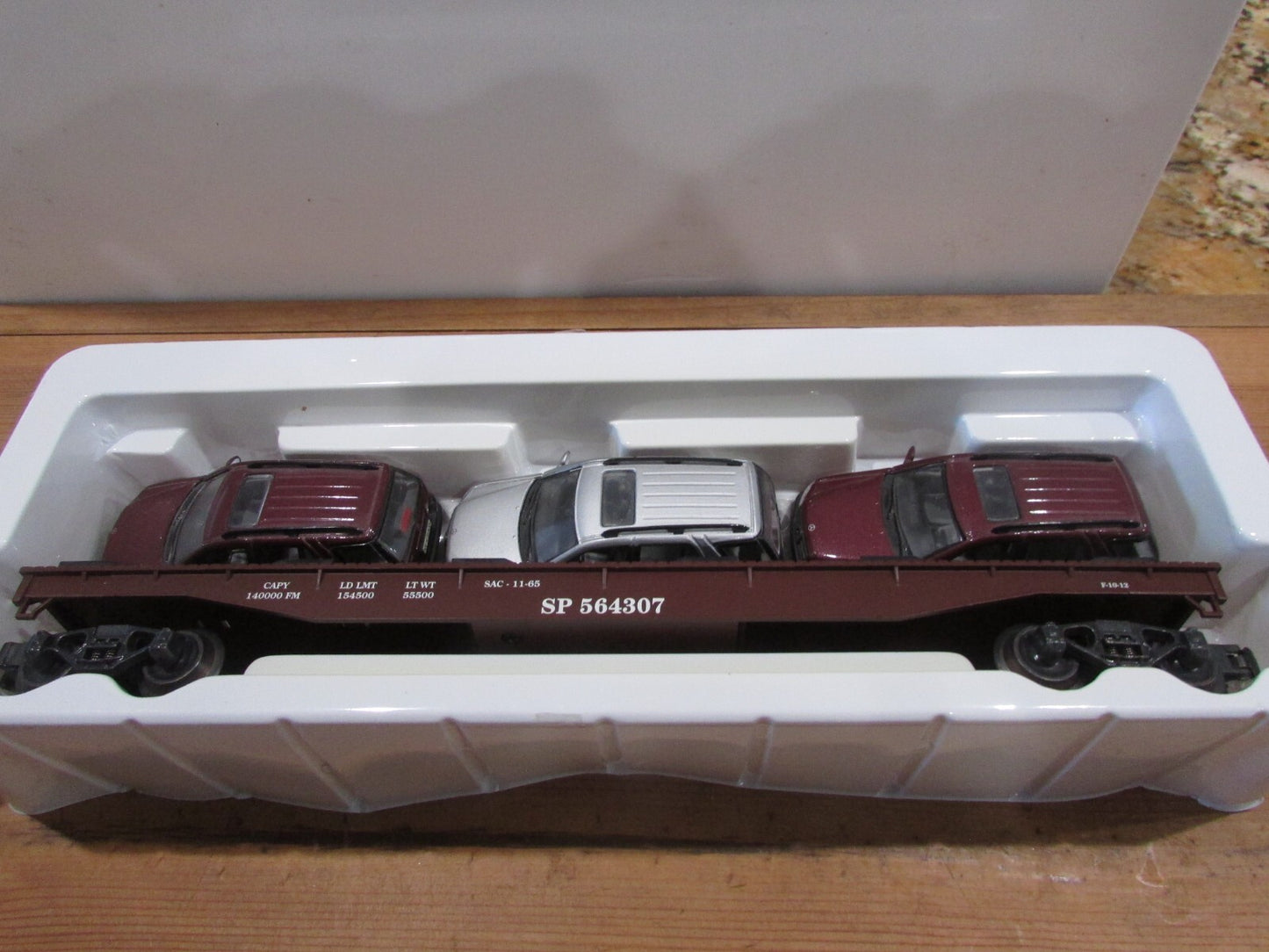 O Gauge K-Line K691-2032 Southern Pacific Classic Flat Car w/ 3Cars Lot#3077