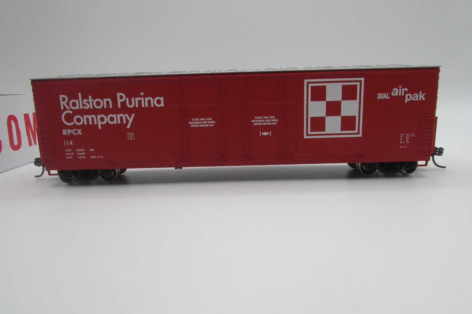 HO Scale, Scale Train Evans(USRE) 5100 RBL Double 8' Door BoxCar Ralston Purina