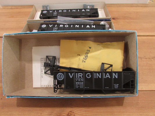 HO Scale Athearn  & Rondhouse (3) Asssorted Freight Cars Kits Virginia Lot#1650