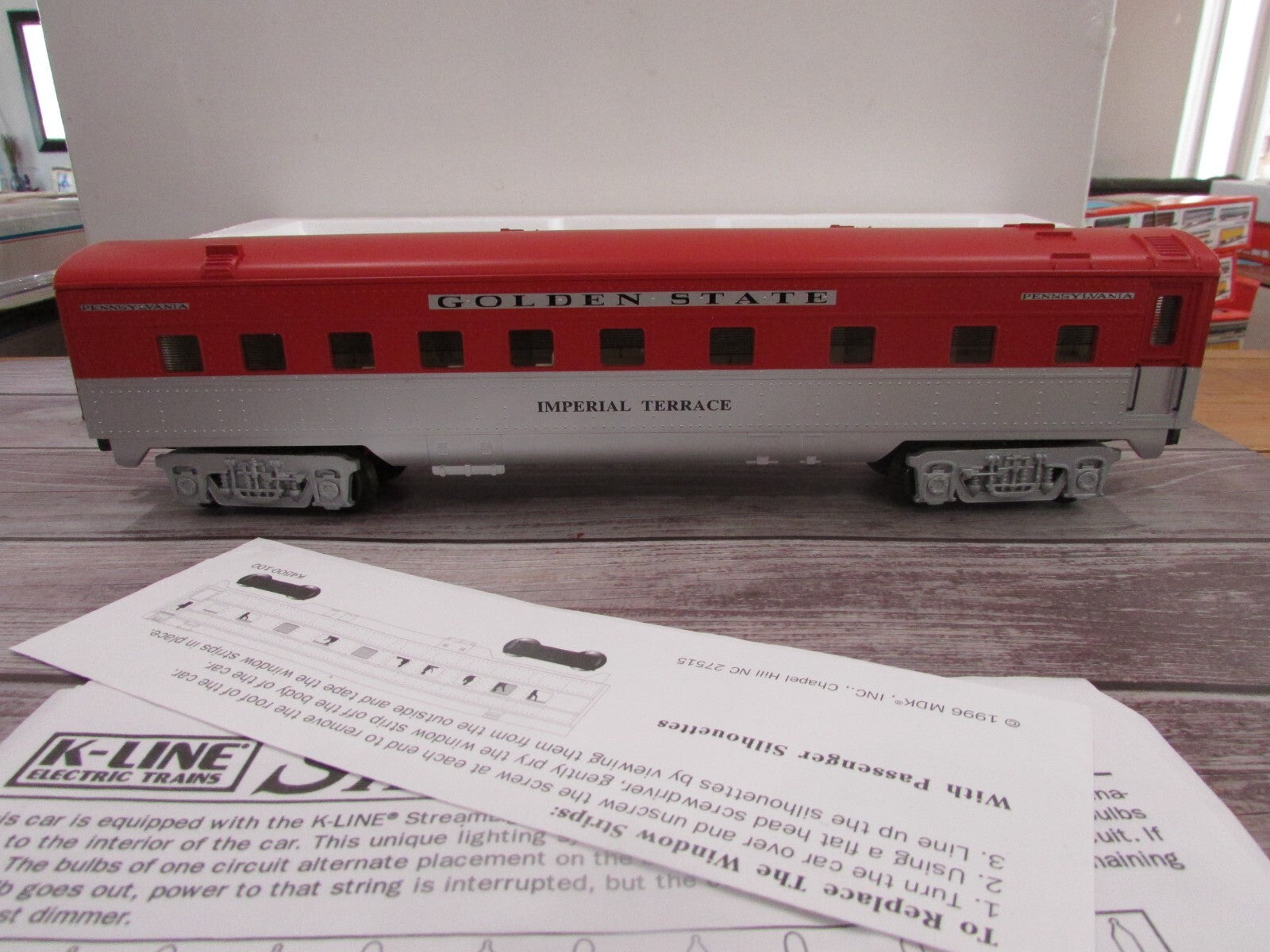 O Gauge K-Line Golden State(Pennsylvania) Streamliner Passenger Car Lot#3065
