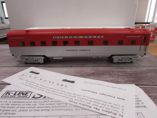 O Gauge K-Line Golden State(Pennsylvania) Streamliner Passenger Car Lot#3065
