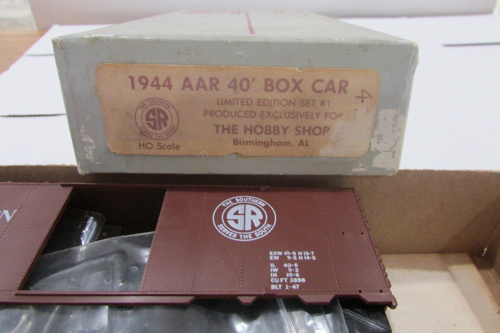 HO Scale C&BT Shops 1944 AAR 40' Box Car Kit  Southern #330421 Lot#4952