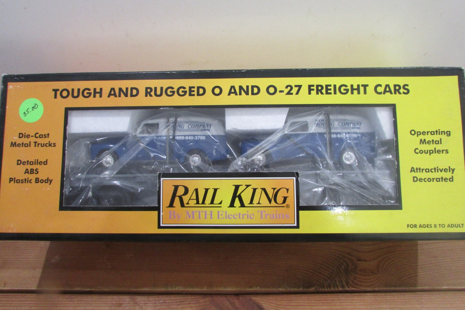 HO Scale MTH 30-7647 Auto Transport FaltCar w/ Ertl '50 Panel Trucks Lot#3762