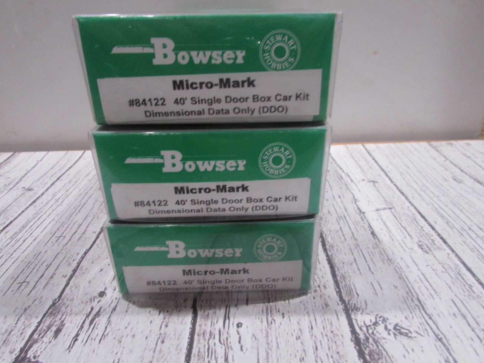 HO Scale Bowser (3) 84122 40' Single Door Box Car Kit ( DDO ) Lot#0137