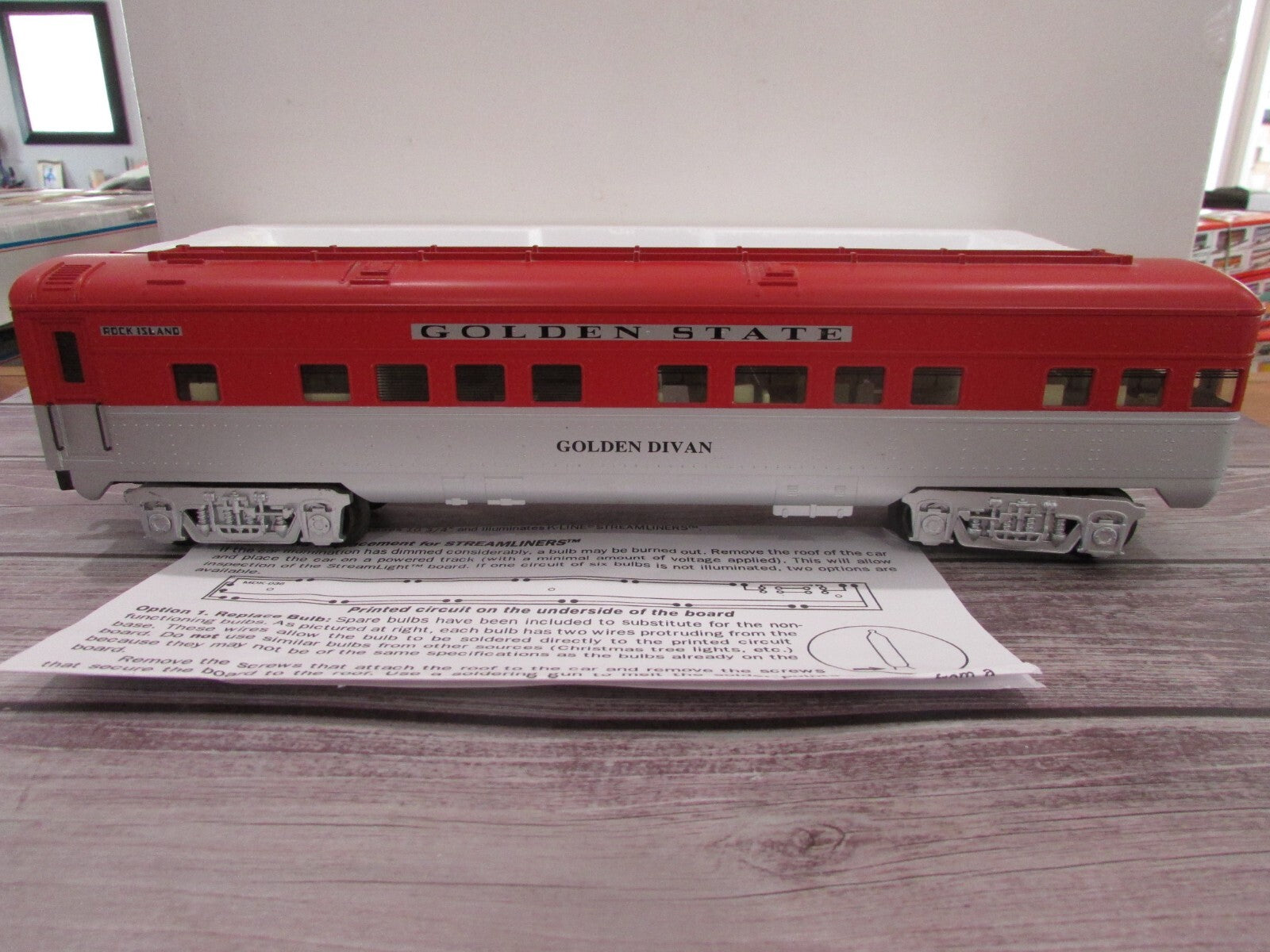 O Gauge K-Line Golden State(Rock Island) Streamliner Passenger Car Lot#3060