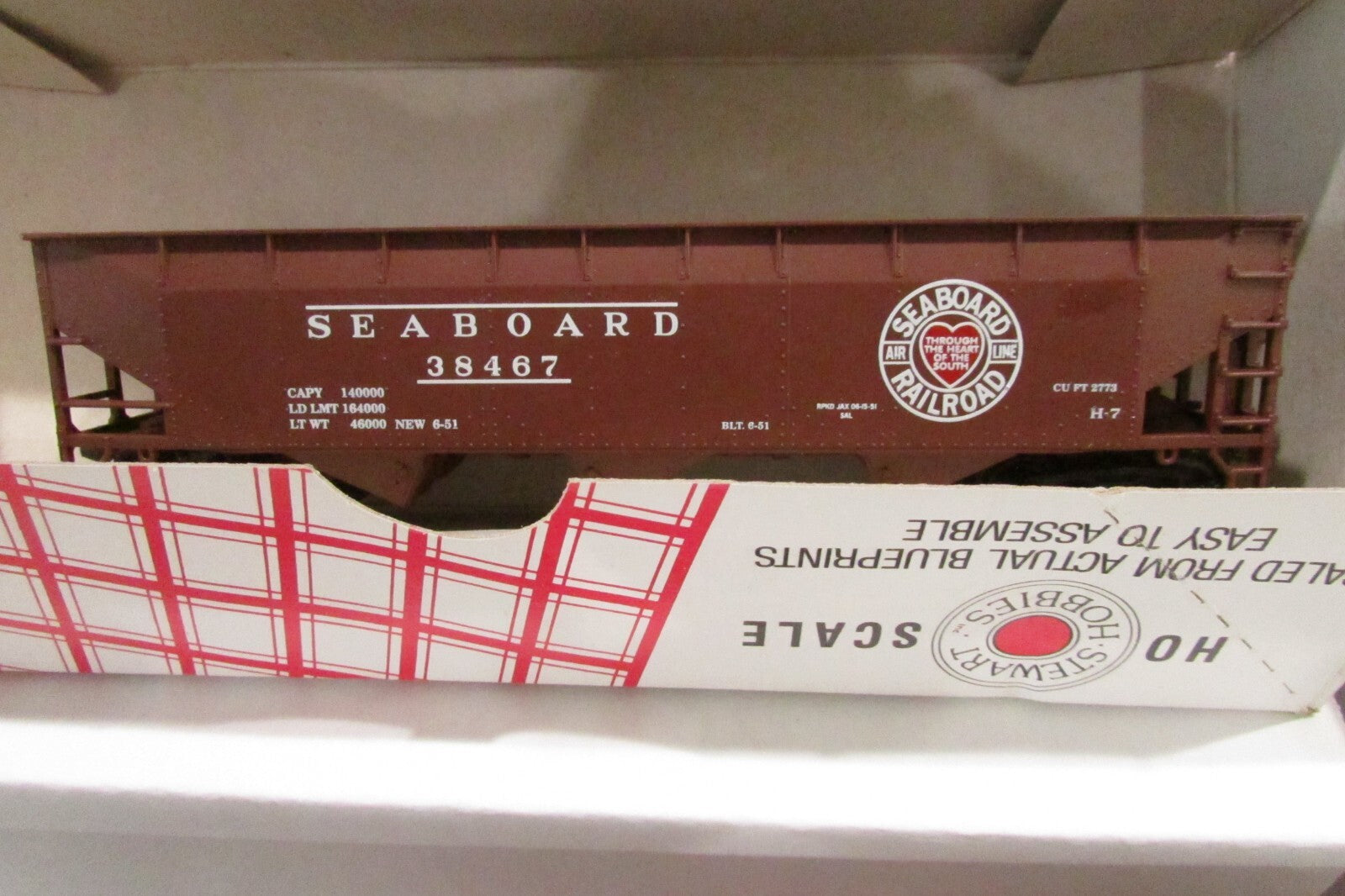 Ho Scale Steward Hobbies (6)Off Set 70Ton 9Panel Triple Hopper Seaboard Lot#3359
