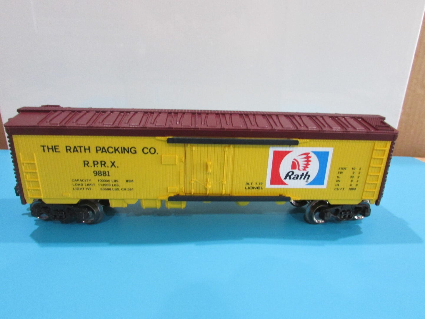 O Scale Lionel 6-9891 Rath Packing Reefer Car Lot#0758