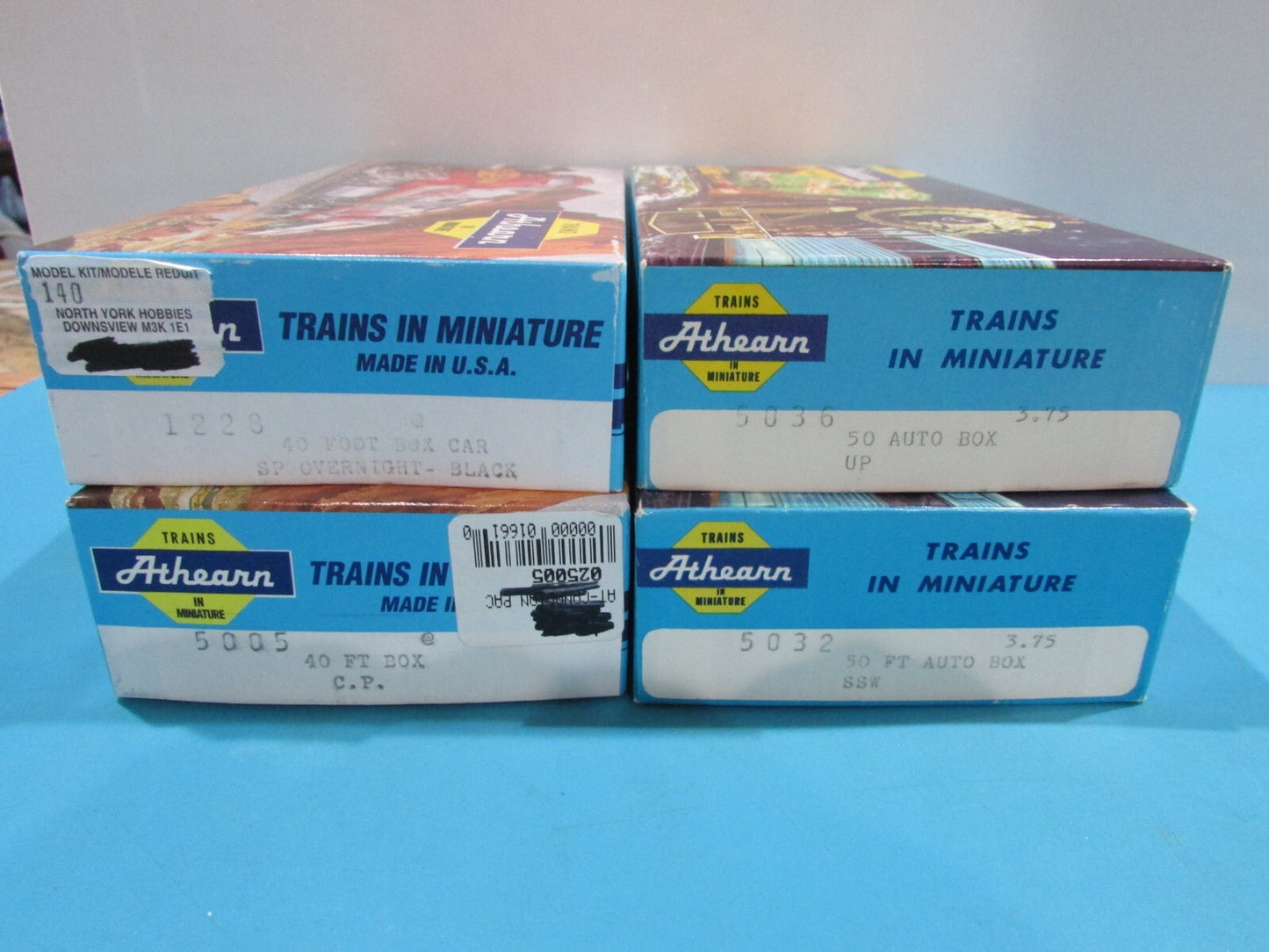 HO Scale Athearn (4Cars) Assorted Freight Box Cars Lot#1582