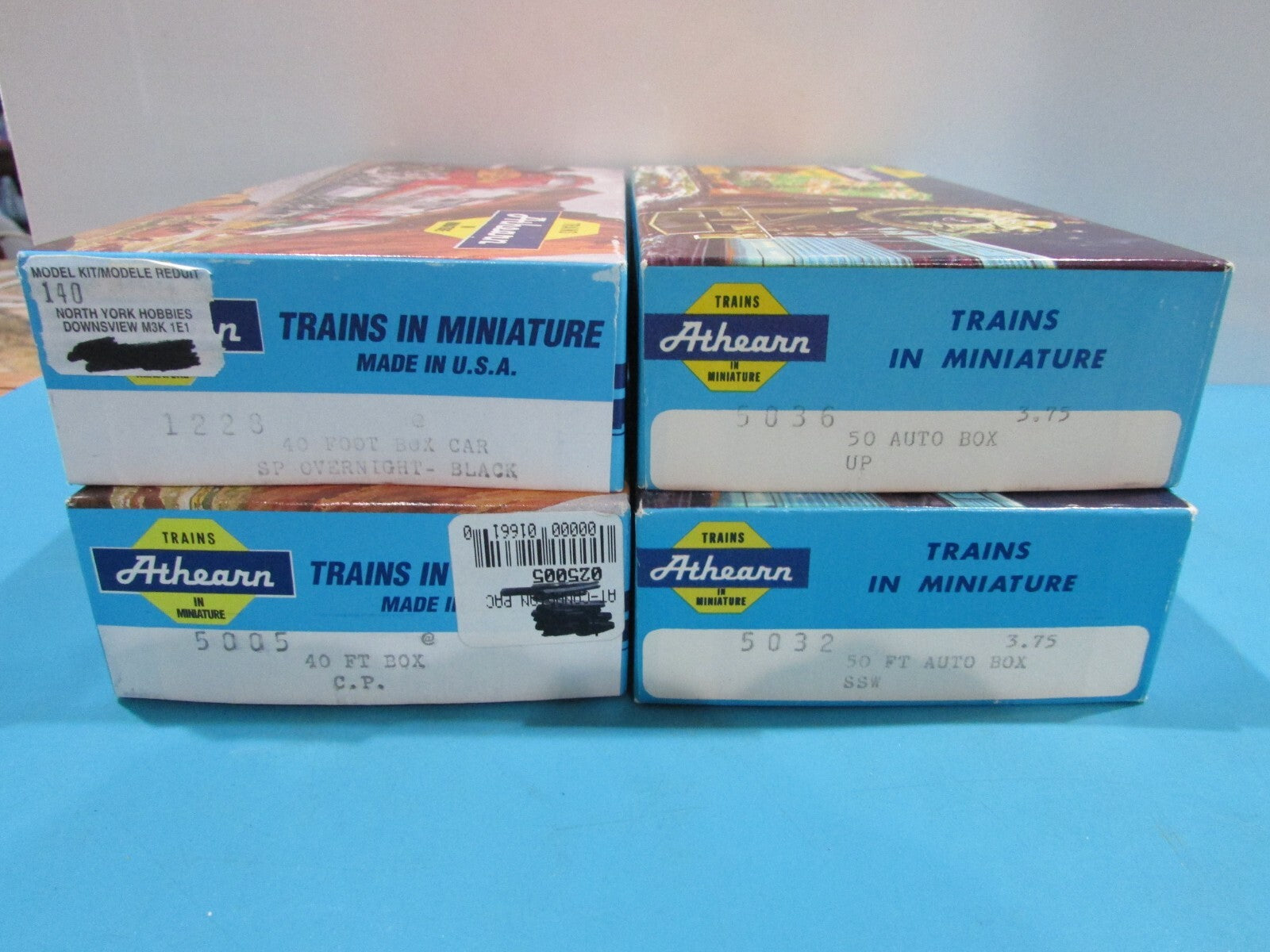 HO Scale Athearn (4Cars) Assorted Freight Box Cars Lot#1582