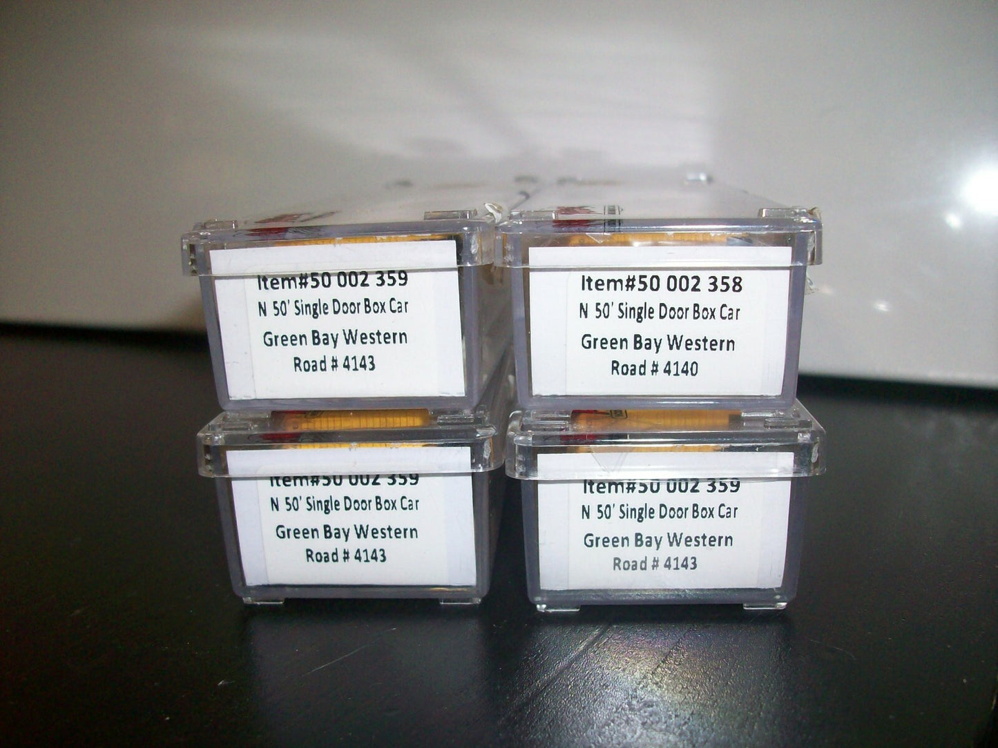N Scale Atlas N10 0' Single Door Box Car Green Bay & Western (4 Cars)