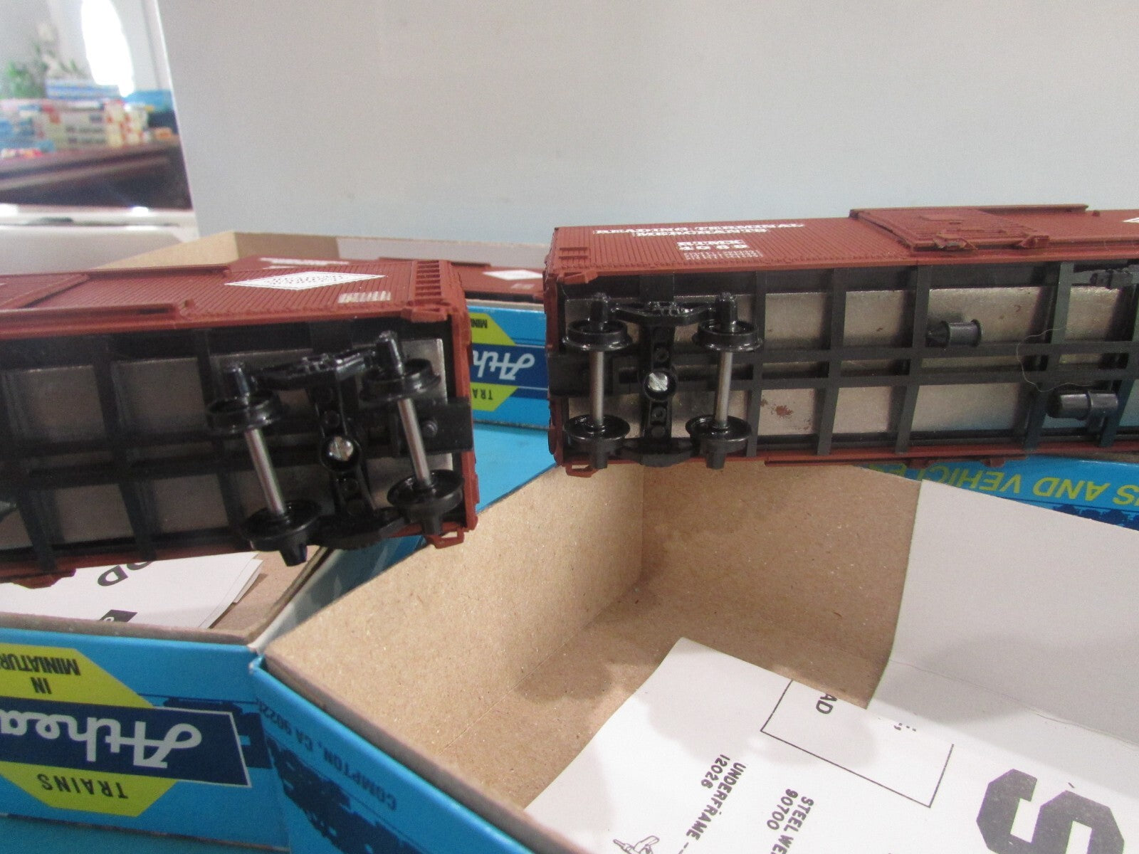 HO Scale Athearn (4)  5230 40ft Wood Box Reading Terminal Car Kits Lot#2107