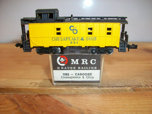 N Scale MRC 7082Caboose "Chesaspeake & Ohio" #634