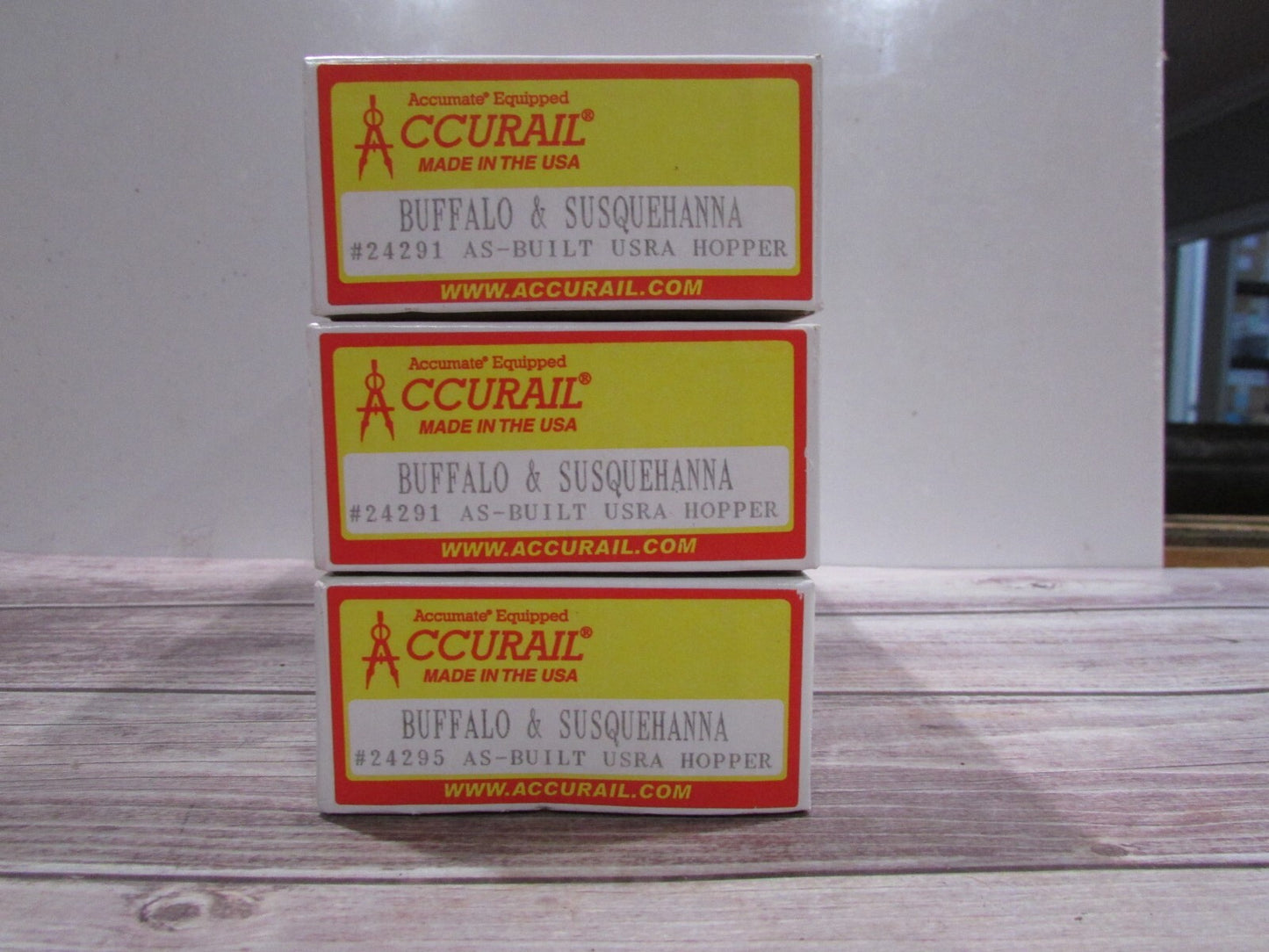 HO Scale  AccuraiL (3) AS-Built USRA 2Bay Hopper Buffalo & Susquehanna  Lot#3531