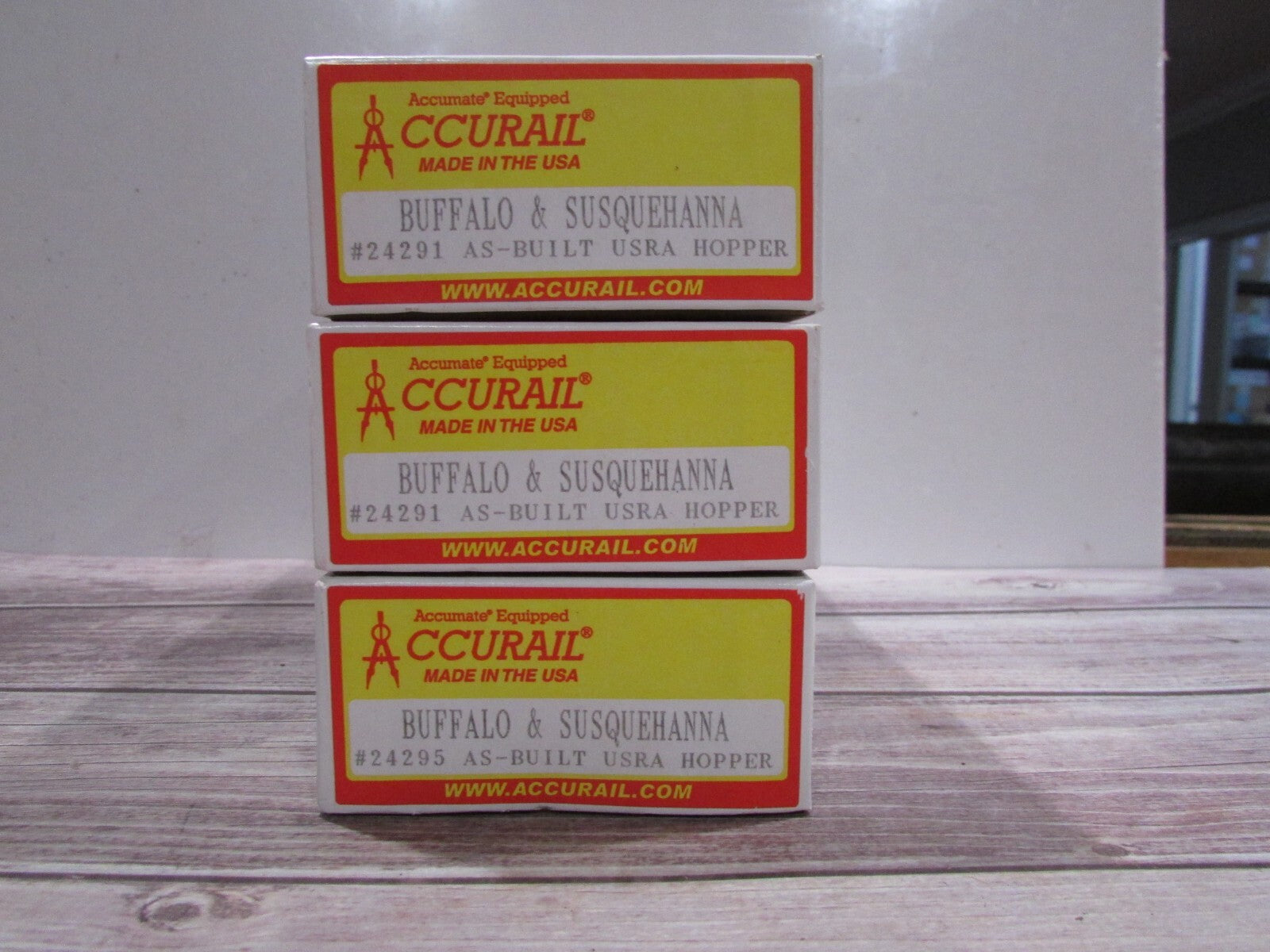 HO Scale  AccuraiL (3) AS-Built USRA 2Bay Hopper Buffalo & Susquehanna  Lot#3531