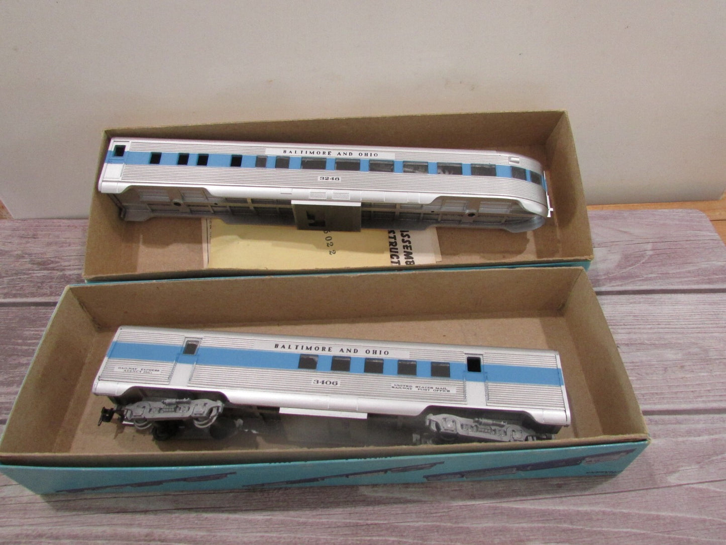 HO Scale Athearn (2) Baltimore & Ohio Passenger Cars Lot#3199