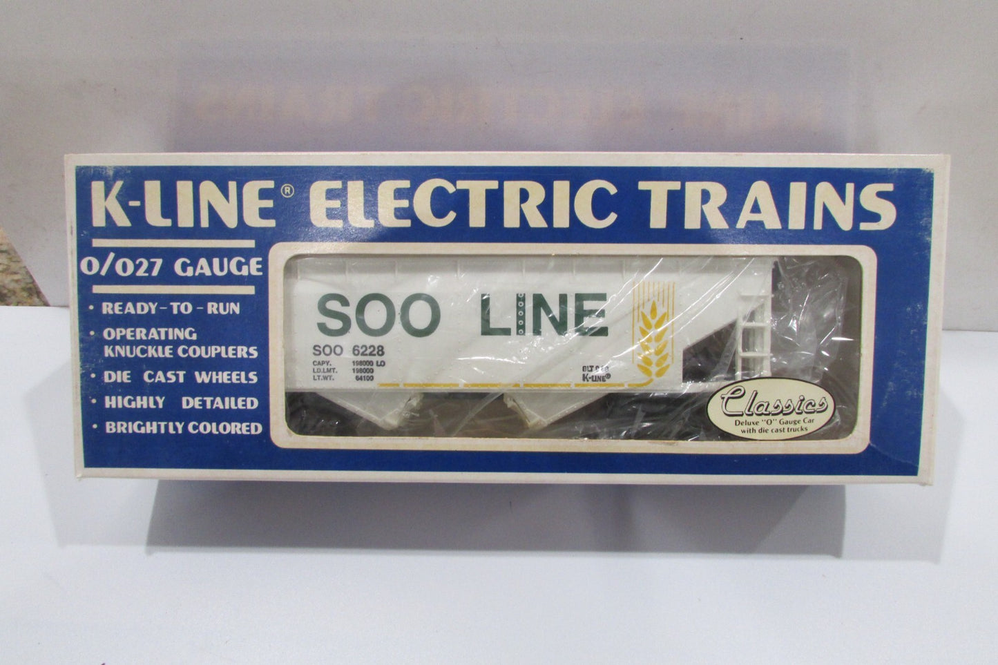 O Gauge K-Line K-6228 SOO Classic Covered Hopper