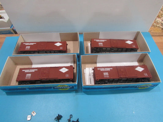 HO Scale Athearn (4)  5230 40ft Wood Box Reading Terminal Car Kits Lot#2107