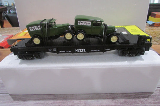 O Scale MTH 30-7671 Flat Car w/Ertl 30' 1/2 Ton Panel Van Lot#2996