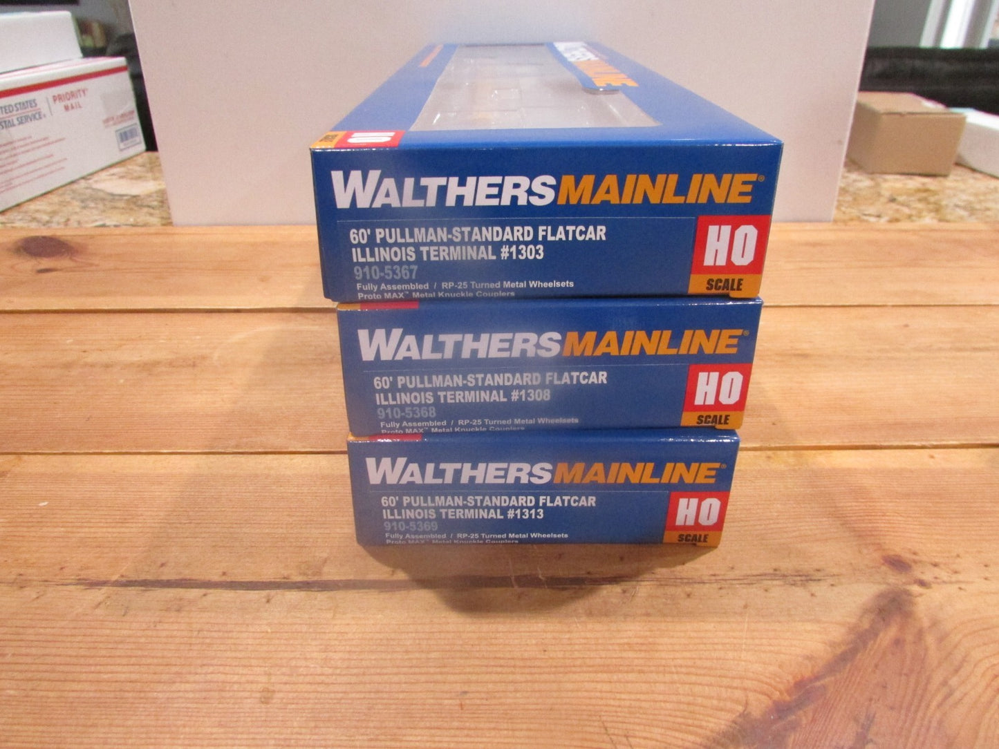 HO Scale Walthers (3) Pullman-Standard 60'  Flatcar Illinois Terminal Lot#3081