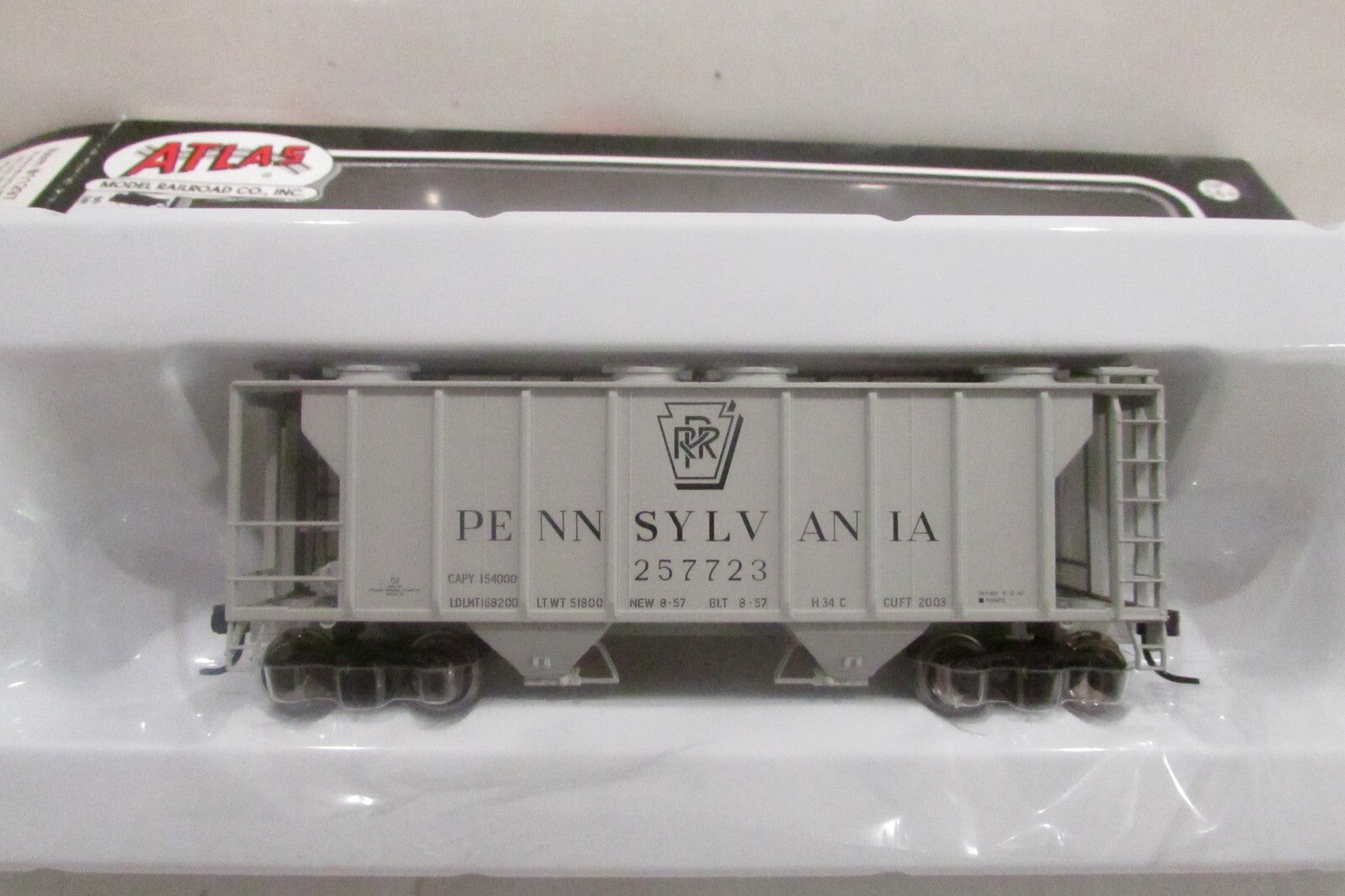 Ho Scale Atlas 11297 PS-2 2BAY Covered Hopper Pennsylvania Lot#4142