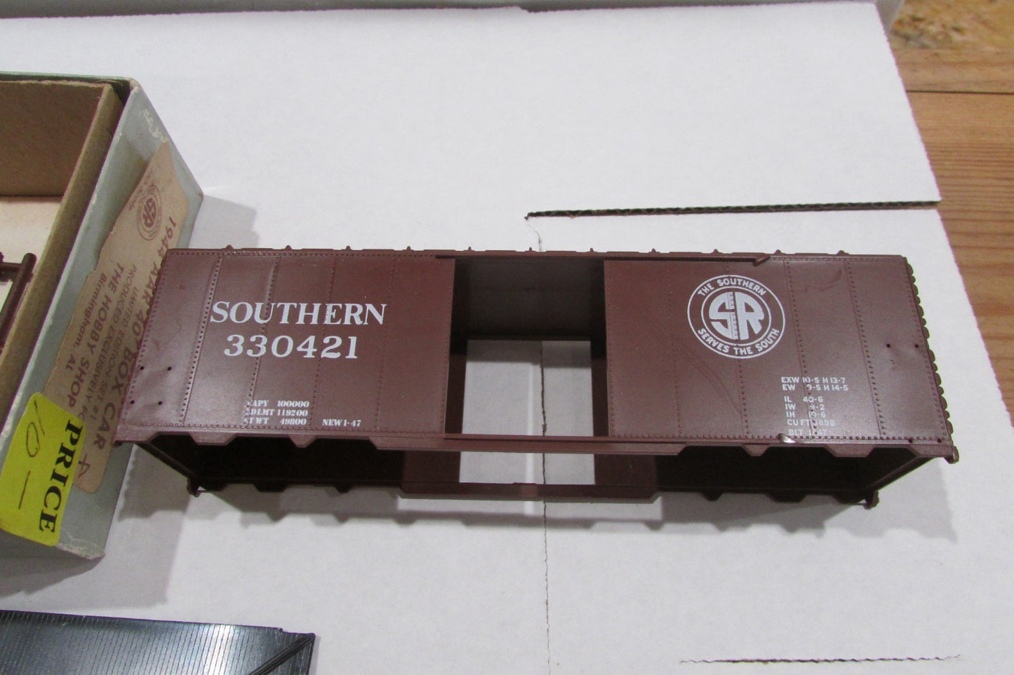 HO Scale C&BT Shops 1944 AAR 40' Box Car Kit  Southern #330421 Lot#4952
