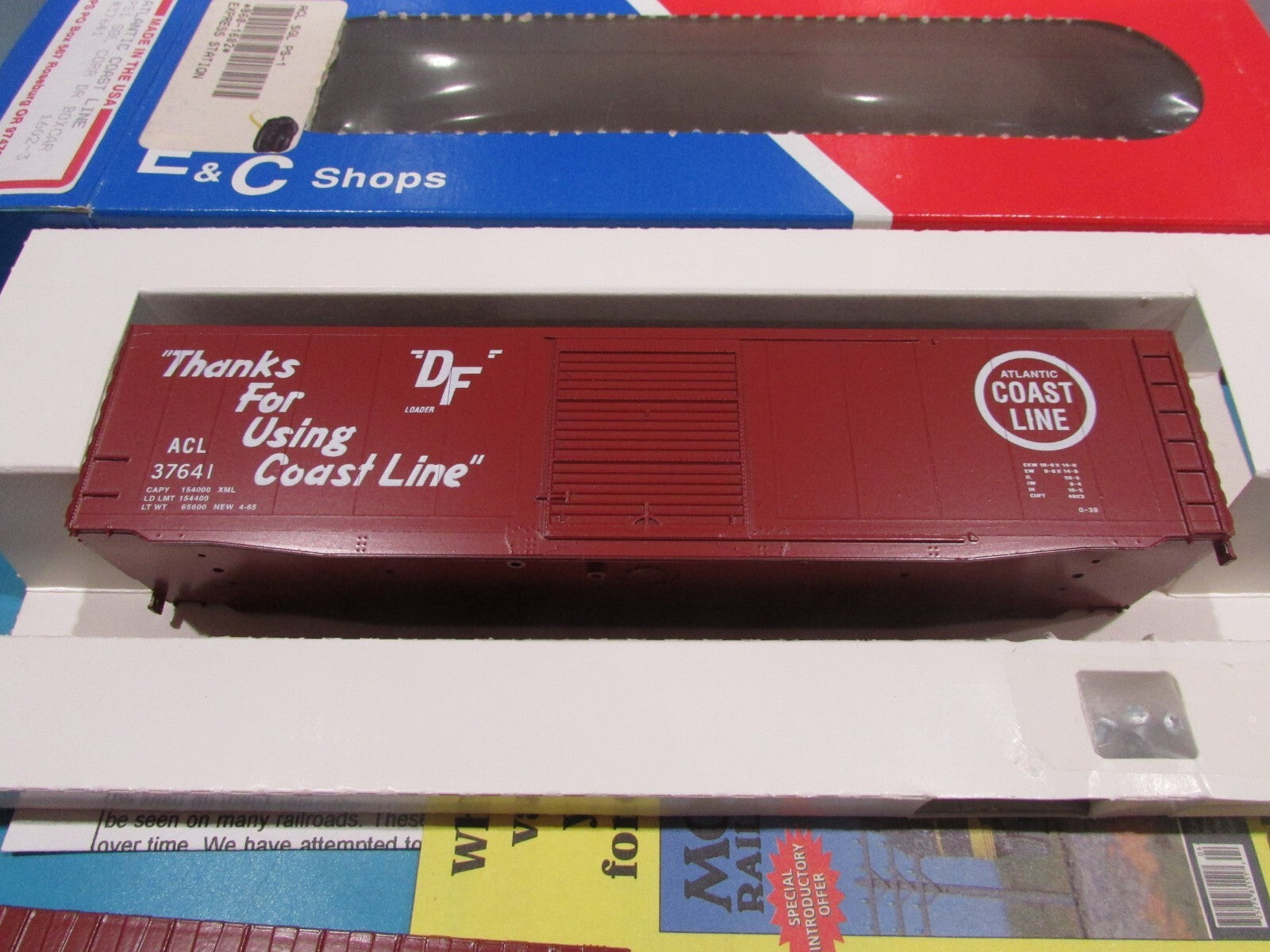 HO Scale E&C 1602-3 50' PS1 SGL DR Boxcar Atlantic Coast Line  Lot#1344