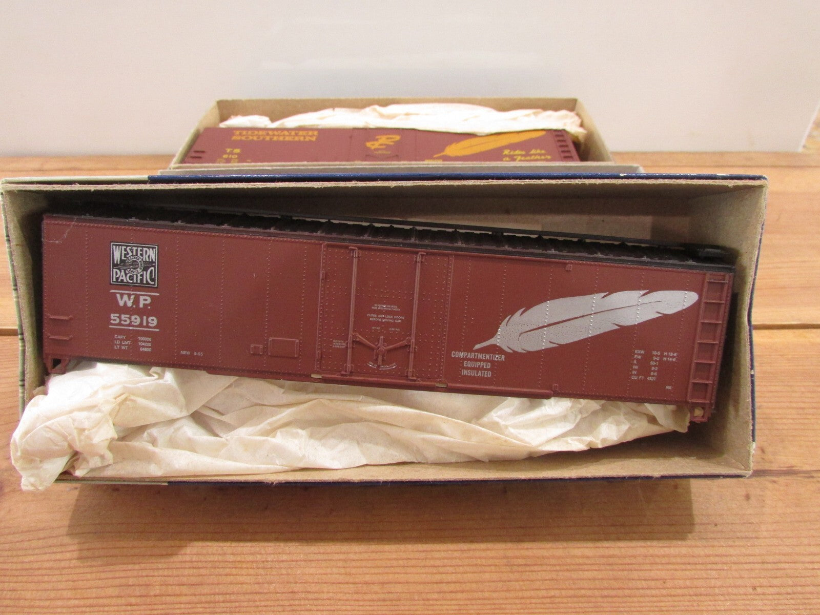 HO Scale Roundhouse (3) Assorted 50' Box Car Western Pacific Kits  Lot#1655