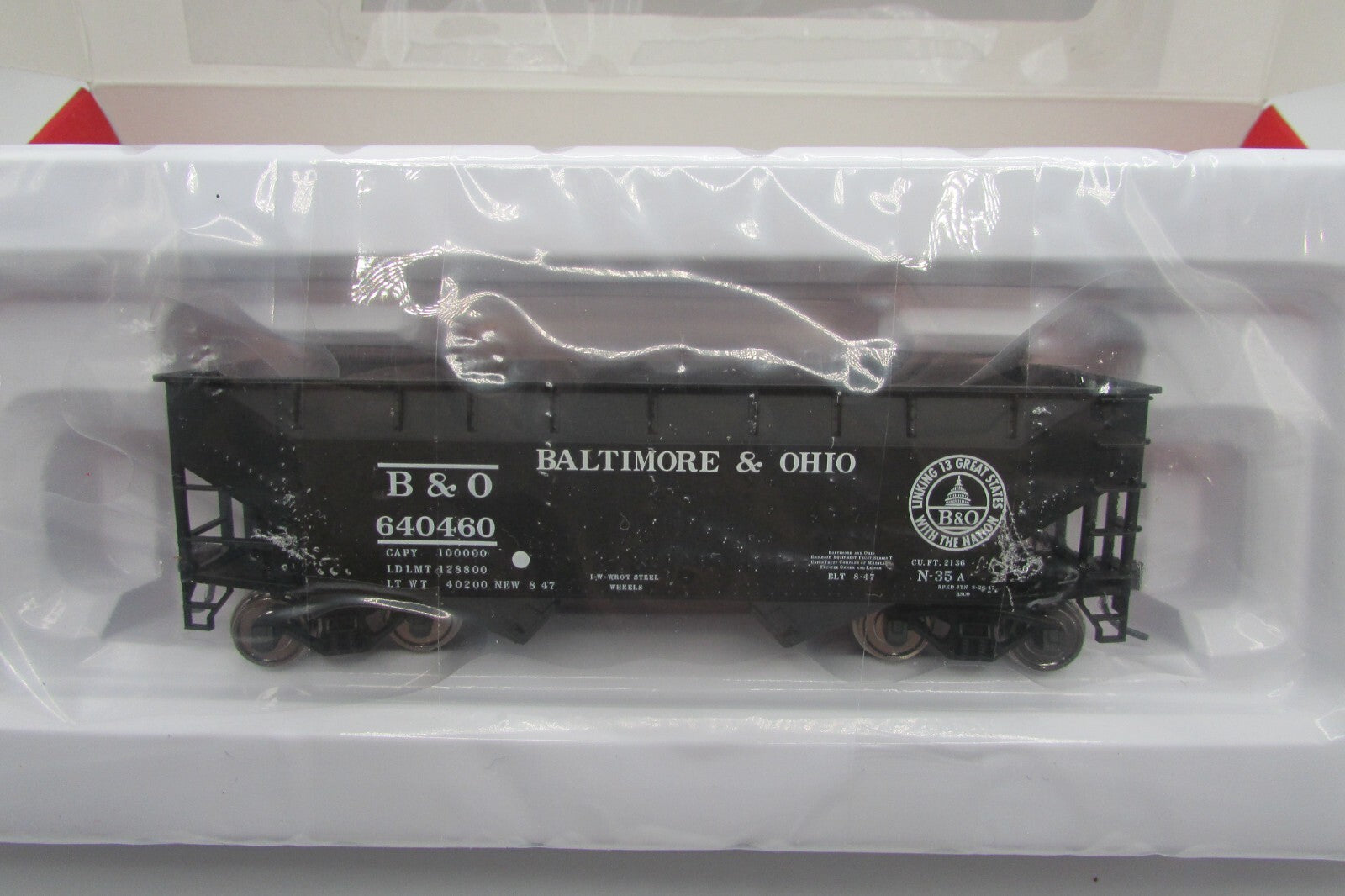 HO Scale Atlas 1874-1 2Bay Open Hopper Baltimore & Ohio #640460 A4653